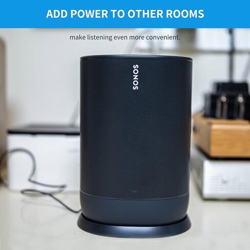 محول تيار متردد بقدرة 45 وات وقاعدة شحن متوافقة مع Sonos Move - يتضمن كابل بطول 6.6 قدم (أسود) من AWINNER in Kuwait