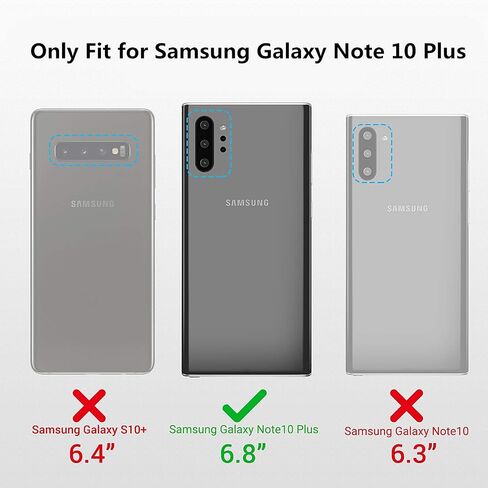 iCoverCase for Samsung Galaxy Note 10 Plus Wallet Case with Card Slots Holder, Premium Leather Kickstand Feature Flip Folio Case Cover for Galaxy Note 10 Plus (Brown) in Saudi Arabia