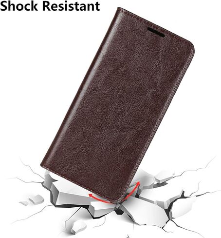 iCoverCase for Samsung Galaxy Note 10 Plus Wallet Case with Card Slots Holder, Premium Leather Kickstand Feature Flip Folio Case Cover for Galaxy Note 10 Plus (Brown) in Saudi Arabia
