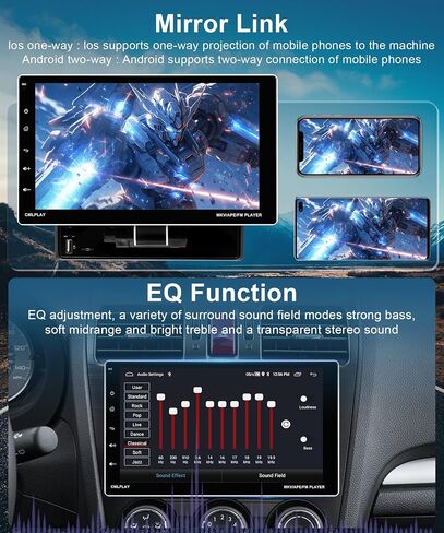 2G 64G Android Single Din Car Stereo with Wireless Apple Carplay, Podofo 9 inch Adjustable Touch Screen Bluetooth Car Radio with GPS Navi Android Auto WiFi USB FM Radio HiFi Audio Backup Camera in Saudi Arabia