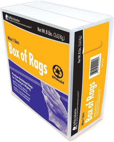 بافلو اندستريز (10084PB) خرق قماش تي شيرت متعدد الألوان معاد تدويره، 25 رطل. حقيبة، قطعة قماش متعددة الأغراض للتنظيف، وتسربات الطلاء والتنظيف، والتلطيخ، والتلميع، والغبار، مصنوعة من مواد معاد تدويرها in Kuwait