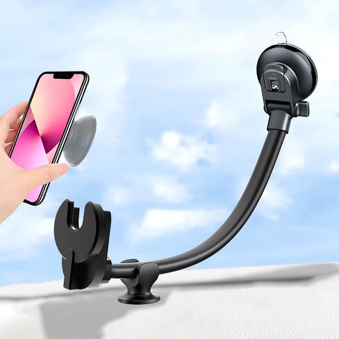 Car Mount for Pop Socket, Dashboard Windshield Car Phone Holder Compatible with Popsocket, Powerful Suction Cup Car Phone Mount Fits All Smartphones with Pop Grip in Kuwait