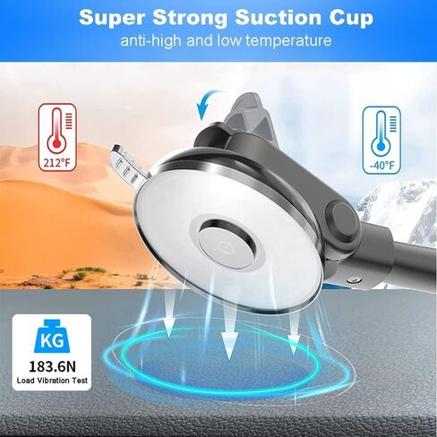 Car Mount for Pop Socket, Dashboard Windshield Car Phone Holder Compatible with Popsocket, Powerful Suction Cup Car Phone Mount Fits All Smartphones with Pop Grip in Kuwait