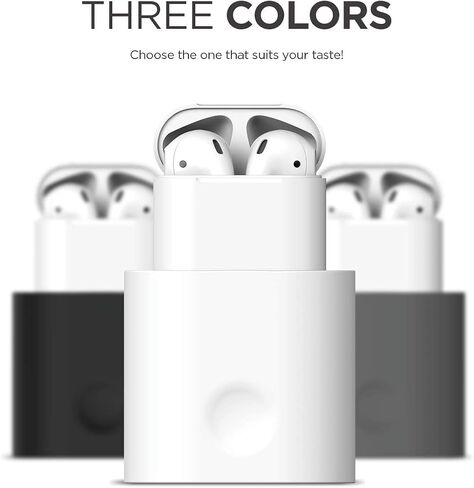 elago Upgraded Stand Charging Dock Compatible with Apple AirPods 1 & 2, Compatible with Apple TV Remote, Compatible with Apple Pencil [White] - Stand/Holder/Docking Station in Saudi Arabia