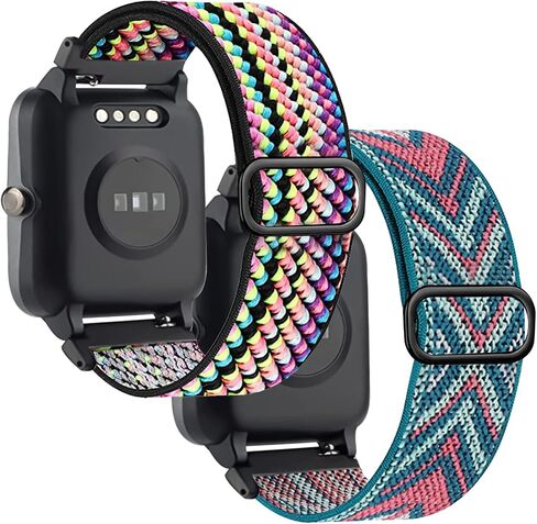 Stretch Nylon Band Compatible with Veryfitpro ID205L Watch, 19mm Elastic Replacement Strap for Blackview ID205L/Letsfit ID205L/Fitpolo ID205L/ASIAMENG ID205L/Willful ID205L/YAMAY ID205L SW020. in Saudi Arabia