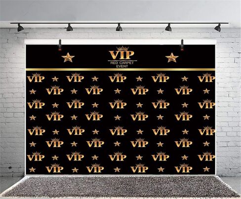 AOFOTO 10x7ft VIP خلفية السجادة الحمراء ديكورات الحفلات خلفيات التصوير الفوتوغرافي الذهب الأسود موضوع الفيلم VIP ستار المرحلة خلفية المشاهير حفلة موسيقية فيلم العرض الأول حفل توزيع جوائز عيد ميلاد صور استوديو الدعائم in Kuwait