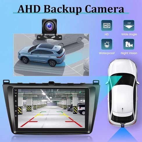 [2+64G] for Mazda 6 2007-2012 Android 13 Car Stereo - Wireless Apple Carplay and Android Auto - 9 Inch HD Touchscreen GPS Navigation Headunit - WiFi, EQ, Multiple UI, SWC + AHD Backup Camera + Canbus in Saudi Arabia