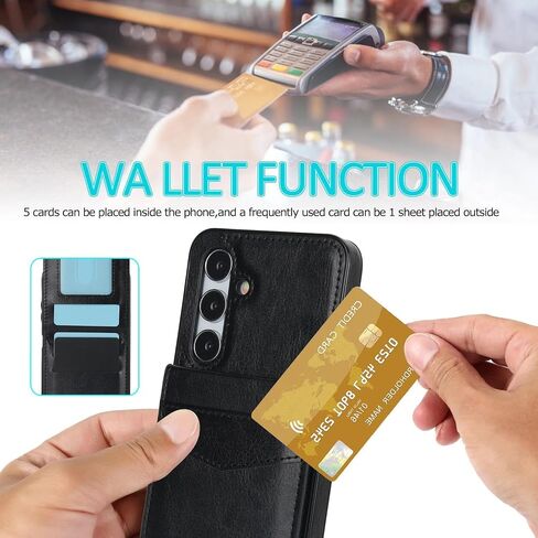 حافظة هاتف Asuwish لهاتف Samsung Galaxy A25 5G مع واقي شاشة من الزجاج المقسى وحامل لبطاقة الائتمان وغطاء محفظة وحامل من الجلد وإكسسوارات الخلايا Glaxay A 25 25A SM-A256U A256E للنساء والرجال باللون الأسود in Saudi Arabia