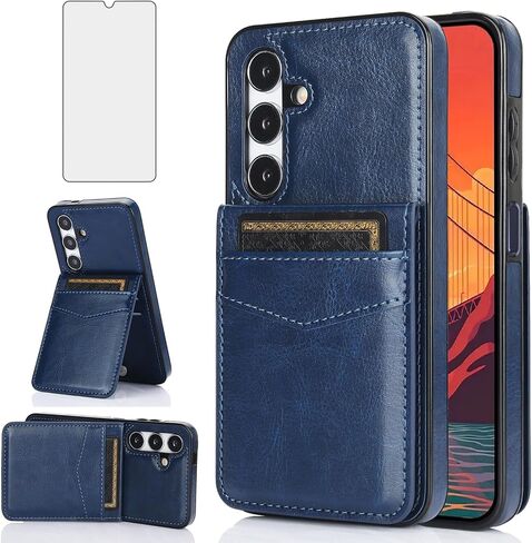 حافظة هاتف Asuwish لهاتف Samsung Galaxy A25 5G مع واقي شاشة من الزجاج المقسى وحامل لبطاقة الائتمان وغطاء محفظة وحامل من الجلد وإكسسوارات الخلايا Glaxay A 25 25A SM-A256U A256E للنساء والرجال باللون الأسود in Saudi Arabia