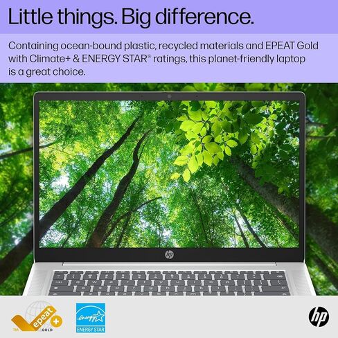 HP Chromebook 14 inch Laptop, FHD Display, Intel N100, 4 GB RAM, 64 GB eMMC, Intel UHD Graphics, Chrome OS 14a-nf0009nr (2024) in Saudi Arabia
