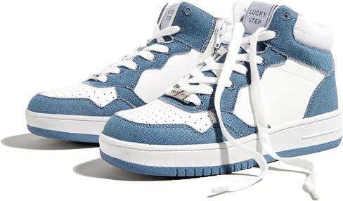 LUCKY STEP Women's High Top Platform Sneakers Tennis Shoes Zipper Ankle Booties Soft Pu Leather Fashion Sneakers in Saudi Arabia