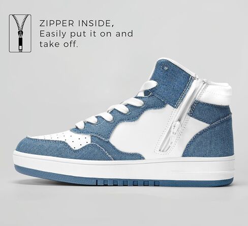 LUCKY STEP Women's High Top Platform Sneakers Tennis Shoes Zipper Ankle Booties Soft Pu Leather Fashion Sneakers in Saudi Arabia
