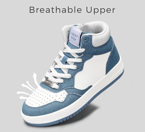 LUCKY STEP Women's High Top Platform Sneakers Tennis Shoes Zipper Ankle Booties Soft Pu Leather Fashion Sneakers in Saudi Arabia
