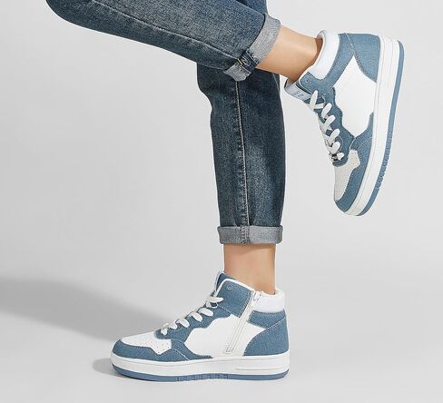 LUCKY STEP Women's High Top Platform Sneakers Tennis Shoes Zipper Ankle Booties Soft Pu Leather Fashion Sneakers in Saudi Arabia
