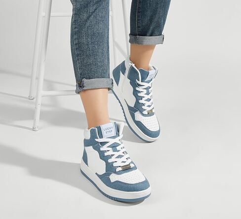 LUCKY STEP Women's High Top Platform Sneakers Tennis Shoes Zipper Ankle Booties Soft Pu Leather Fashion Sneakers in Saudi Arabia