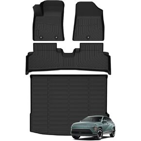 سجادات أرضية لسيارة Hyundai Kona لعام 2024 (بدون طراز كهربائي) - مناسبة لجميع الأحوال الجوية لبطانات أرضية Hyundai Kona مع ملحقات بطانة البضائع in Kuwait