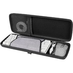 Linkidea Hard Travel Keyboard Case for Compact 60% Keyboard and Mouse Case, Computer 61 Keys Keyboard Carrying Case Protective Storage Box Bag, Compatible with Razer Huntsman Mini 60%