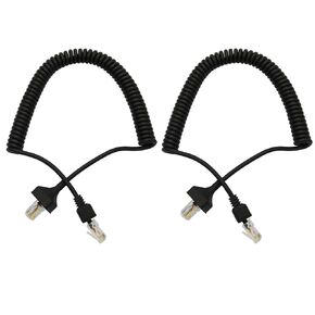 2Pcs Replacement RJ45 8 Pin Microphone Cable Cord Compatible with Kenwood Radio KMC-30 KMC-32 KMC-35 KMC-36 TM-271A TK-760 TK-768G TK-868G TK-780G TK-880 NX-700 TK-7100 M-261A