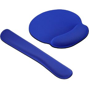 PATIKIL Keyboard Wrist Pad, 1 Set Mouse Wrist Rest Ergonomic Wrist Support Comfortable Memory Foam for Computer Laptop Office Style 3, Blue