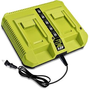 OP40601 OP40602 OP401 40V Dual Battery Charger Replacement for Ryobi 40V Battery Charger OP401 OP403 OP404 OP406 OP407A Fast Rapid 40 Volt 40V Dual Charger