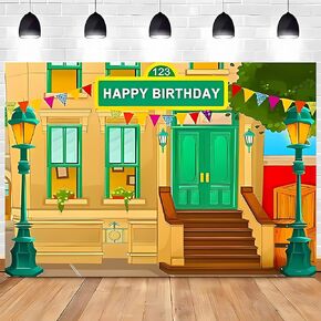 Street house background for Children aged one to six, birthday decoration, baby shower background decoration, banner vinyl 7x5 feet in Saudi Arabia