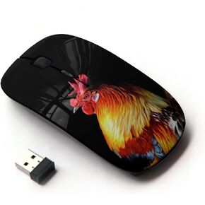 [ Optical 2.4G Wireless Mouse [ Cock Bird Chicken Golden Rooster Black ]