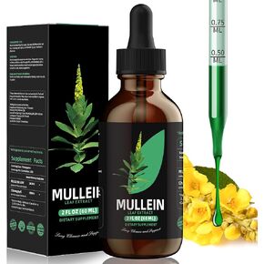 Mullein Leaf Extract - Support Lung Cleanse & Respiratory Function for Healthy Breathing - Natural Supplement, Tincture Drops | Non-GMO, Vegetarian | 1 Month Supply
