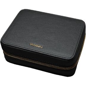 Linsoul TANGZU Leather Earphone Case, Water-Resistant Portable Earbuds Carrying Case, Dustproof Storage Bag for IEMs, Audio Accessories, Eartips and Cables