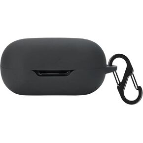 Silicone Case for TOZO Golden X1, Shockproof Protective Earbuds Cover with Carabiner Accessories(Black)
