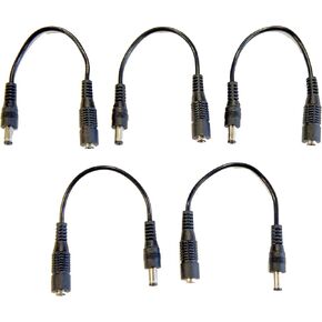 5 Pack of 6 Inch DC Coaxial Power Male to Female Barrel Plug Connector 5.5mm x 2.1mm Extension Patch Cable