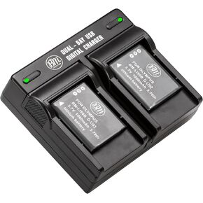 BM Premium 2 Pack of D-LI92 Batteries and Dual Bay Charger for Pentax Optio P80, I-10, RZ10, RZ18, Ricoh WG-1, WG-2, WG-3, WG-4, WG-5, WG-20, WG-30, WG-50, WG-60, WG-70, WG-80, WG-90 Digital Cameras