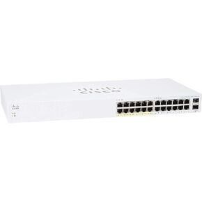 Cisco Business CBS110-24PP Unmanaged Switch | 24 Port GE | Partial PoE | 2x1G SFP Shared | Cisco (CBS110-24PP-NA) (Renewed)