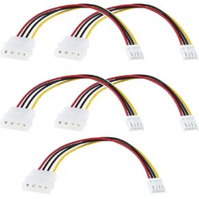 The Lord of the Tools 5pcs Molex 4 Pin to Floppy 4 Pin Power Cable PC Computer Connector Power Extension Cable Lead Adapter Joiner Coupler 20cm