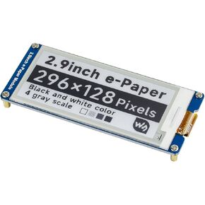 waveshare 2.9inch E-Ink Display Module Compatible with Raspberry Pi 4B/3B+/3B/2B/B+/A+/Zero/Zero W/WH/Zero 2W Series Boards 296x128 Resolution SPI Interface Supports Partial Refresh