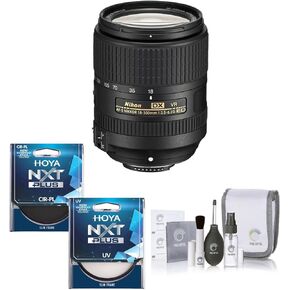 Nikon 18-300mm f/3.5-6.3G ED IF AF-S DX NIKKOR VR Lens, Bundle with Hoya NXT Plus 67mm CPL+UV Lens Filter Kit, Cleaning Kit