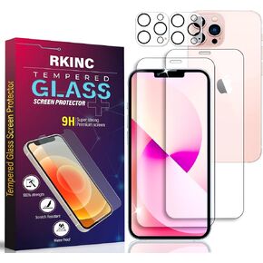 RKINC Screen Protector [2 + 2 Pack] for iPhone 12 Pro Max 6.7-Inch, Tempered Glass Film Screen Protector with 2 Camera lens Protector [LifetimeWarranty][Anti-Scratch][Anti-Shatter]