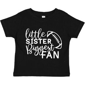 تي شيرت للأطفال من Tees & Tails Little Sister Biggest Fan Football (مقاسات الرضع والأطفال الصغار)