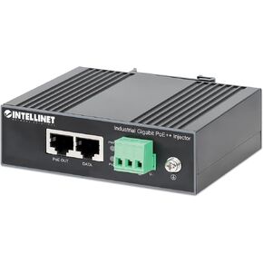 Intellinet Industrial Gigabit PoE++ Injector – Up to 84W High Power for one PD, Handles Extreme Temps, Metal Housing, Powered via Terminal Block, DIN-Rail Mountable – 3 Yr Mfg Warranty - 508919