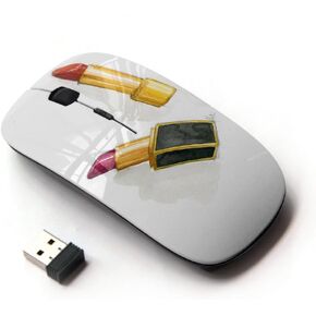 [ Optical 2.4G Wireless Mouse ] Lipstick Gold Red Watercolor Clean White