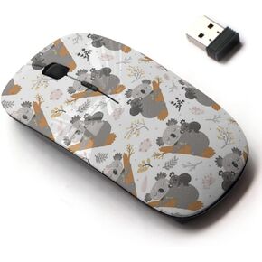2.4G Wireless Mouse with Cute Pattern Design for All Laptops and Desktops with Nano Receiver - Koala Flowers Mother