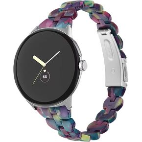 Chofit Compatible with Google Pixel watch 3 41MM/Pixel watch 2/Pixel Watch Bands Women, Stylish Resin Watch Bracelet Replacement Bands for Adjustable Wristband
