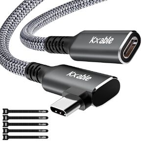 USB C Extension Cable 8 FT, Type-C Male to Female Extender Cord, 4K Video USB 3.1 Gen 2 100W Charging 10Gbps/USB 3.2 Transfer for iPhone 15/ Plus/Pro / 15 Pro Max, Galaxy, MacBook, iPad, PSVR2, More