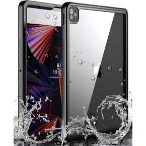 Hualele Waterproof Case for iPad Pro 12.9 2022 6th Gen,Shockproof Drop Proof Full Body with Screen Protector Protective Cover with Lanyard and Kickstand for Apple iPad Pro 12.9 2021/2022