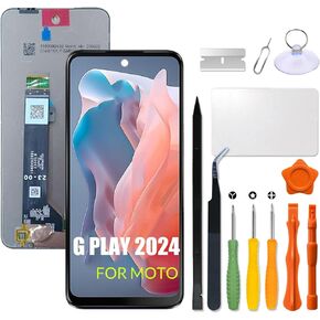 Replacement for Motorola Moto G Play 2024 LCD Screen Display Touch Digitizer Assembly with Repair kit