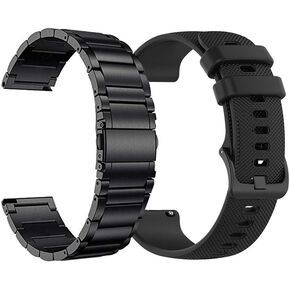 YEEJOK Compatible for TicWatch Pro 3 Ultra GPS/S2/E2 Watch Bands, Compatible for Amazfit GTR 4/4Pro Bands, GTR 3/3 Pro Bands 22mm Metal + Silicone Watch Straps Replacement for Men and Women