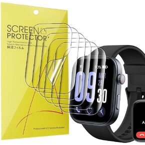 Compatible for Fitpolo Smart Watches Screen Protector, [6 Pack] Full Coverage TPU Clear Film Compatible for Fitpolo, ENOMIR GTX12 1.99" Smart Watches (6 Pack)