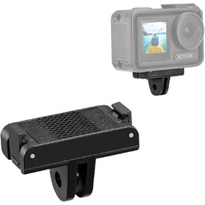 PULUZ Magnetic Quick-Release Adapter Mount for DJI Osmo Action 4/3 Two-Claw Quick Release Mount Base Easy Install, Anti-Slip Silicone Surface, Compatible with Selfie Sticks, Handles, Tripods