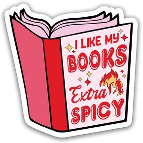 (3pcs) I Like My Books and Extra Spicy Sticker, Kindle Stickers, Book Lover Stickers, Reading Stickers, Booktok Sticker, Bookish Water Assistant for Laptop, Phone, for Kindle (Size 3")