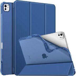 Fintie SlimShell Case for iPad Pro 13-inch M4 (2024) - Lightweight Soft TPU Protective Stand Back Case with Pencil Holder, Translucent Frosted Cover, Auto Wake/Sleep, Black