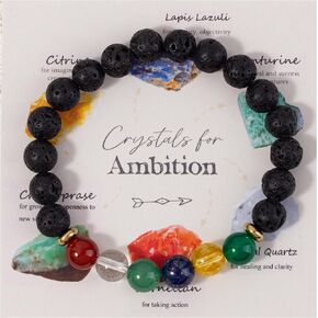 IUNIQUEEN Boho Handmad Natural Lava Chakra Healing Energy Stone Bead Bracelets for Girl Boy Teen Women Men Friend Jewelry Birthday Gifts Spiritual Bracelet